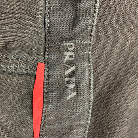 PRADA Size 2 Black Cotton Blend Side Zipper Shorts