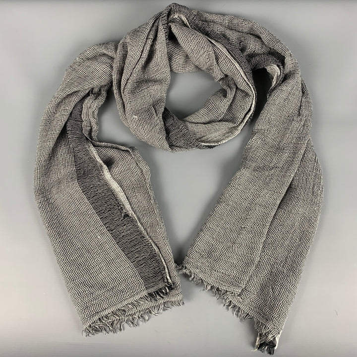 JOHN VARVATOS Black White Viscose Modal Scarf