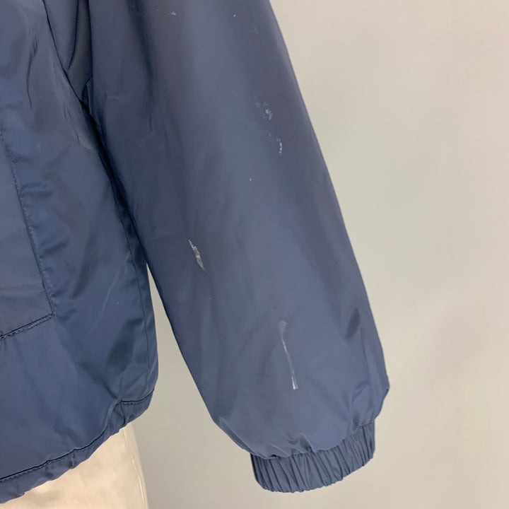 MALBON Size L Navy White Red Embroidery Nylon Windbreaker Jacket