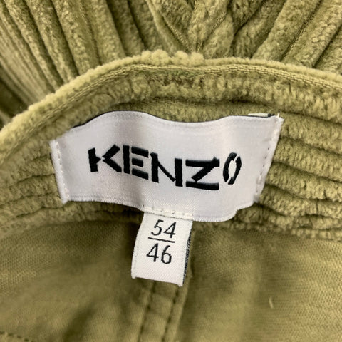 KENZO Size 38 Olive Corduroy Wide Leg Casual Pants
