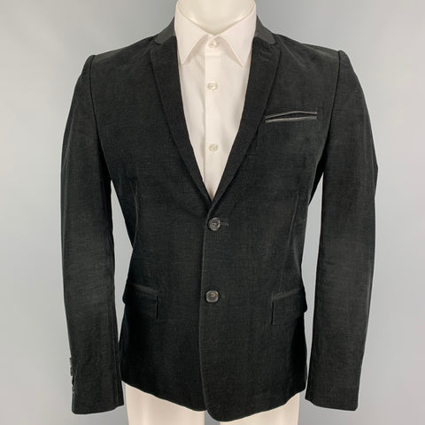 THE KOOPLES Taille 36 Manteau de sport en coton velours côtelé noir