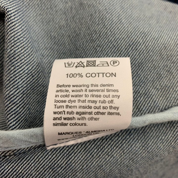 MARQUES ALMEIDA Size M Blue Denim Double Breasted Coat