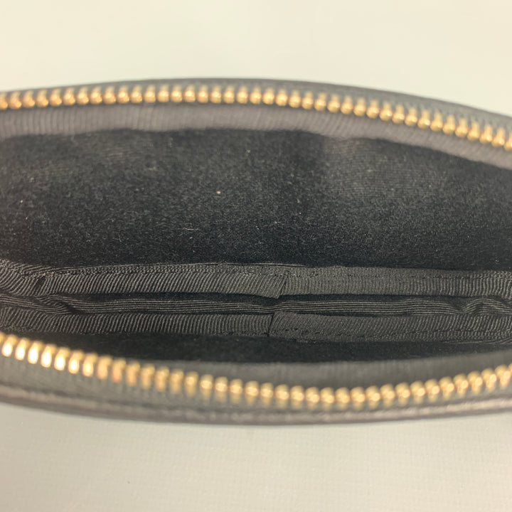 COACH Taille unique Porte-monnaie en cuir texturé noir