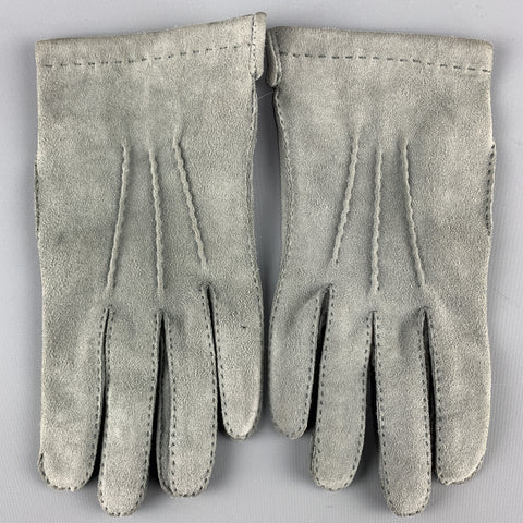 Vintage PAUL STUART Size S Gray Silk Suede Gloves