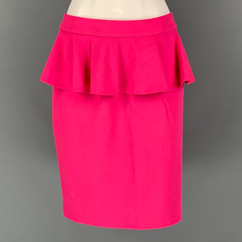 ALICE + OLIVIA Falda recta lisa de mezcla de poliéster rosa talla 6
