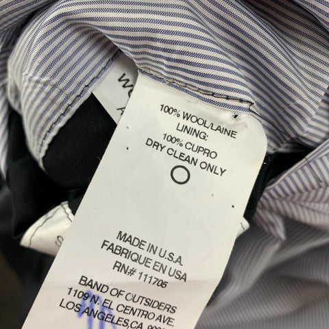 BAND OF OUTSIDERS Size 44 Charcoal Navy Plaid Wool Notch Lapel Sport Coat
