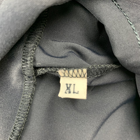 Vintage JEAN PAUL GAULTIER Size XL Black Ruffled Polyamide Half Zip Pullover