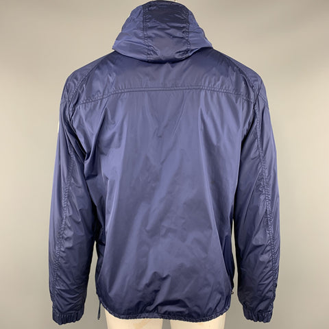 MONCLER Gustave Size XL Navy Solid Nylon Zip & Snaps Size Jacket