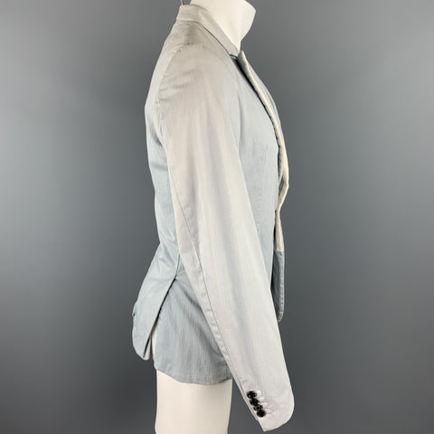 DIRK SCHONBERGER Size 36 Gray Cotton Peak Lapel Sport Coat