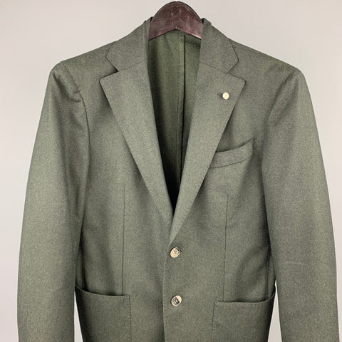 BRANDO Size 36 Charcoal Wool Notch Lapel Sport Coat