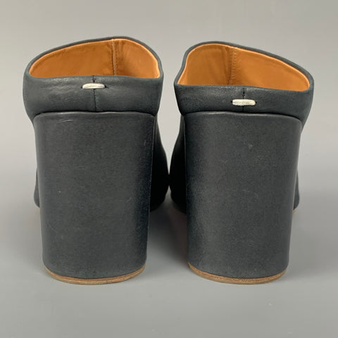 MAISON MARTIN MARGIELA Pantuflas Tabi de piel color carbón talla 8