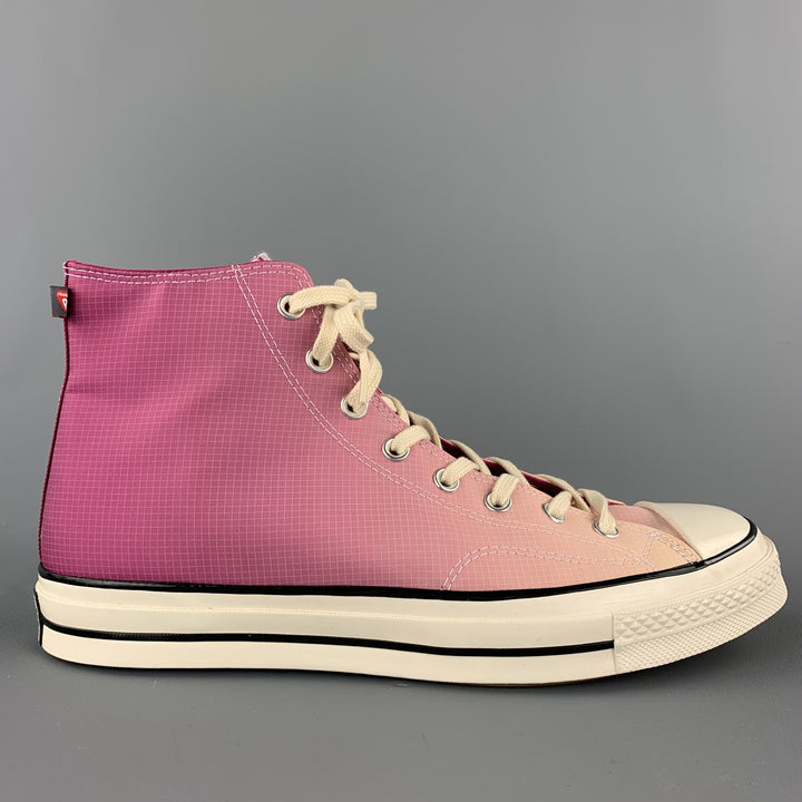 CONVERSE Size 12 Raspberry & Pink Gradient Nylon High Top Sneakers