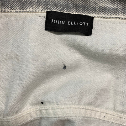 JOHN ELLIOTT Chest Size L Size L Grey White Painted Cotton Trucker Jacket