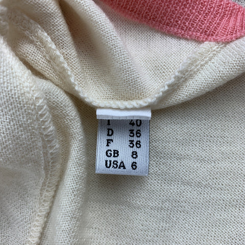 MOSCHINO Size 6 Cream Jersey Virgin Wool 3 Piece Skirt Set