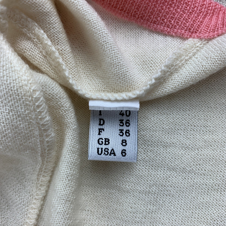 MOSCHINO Talla 6 Conjunto de falda de 3 piezas de lana virgen color crema