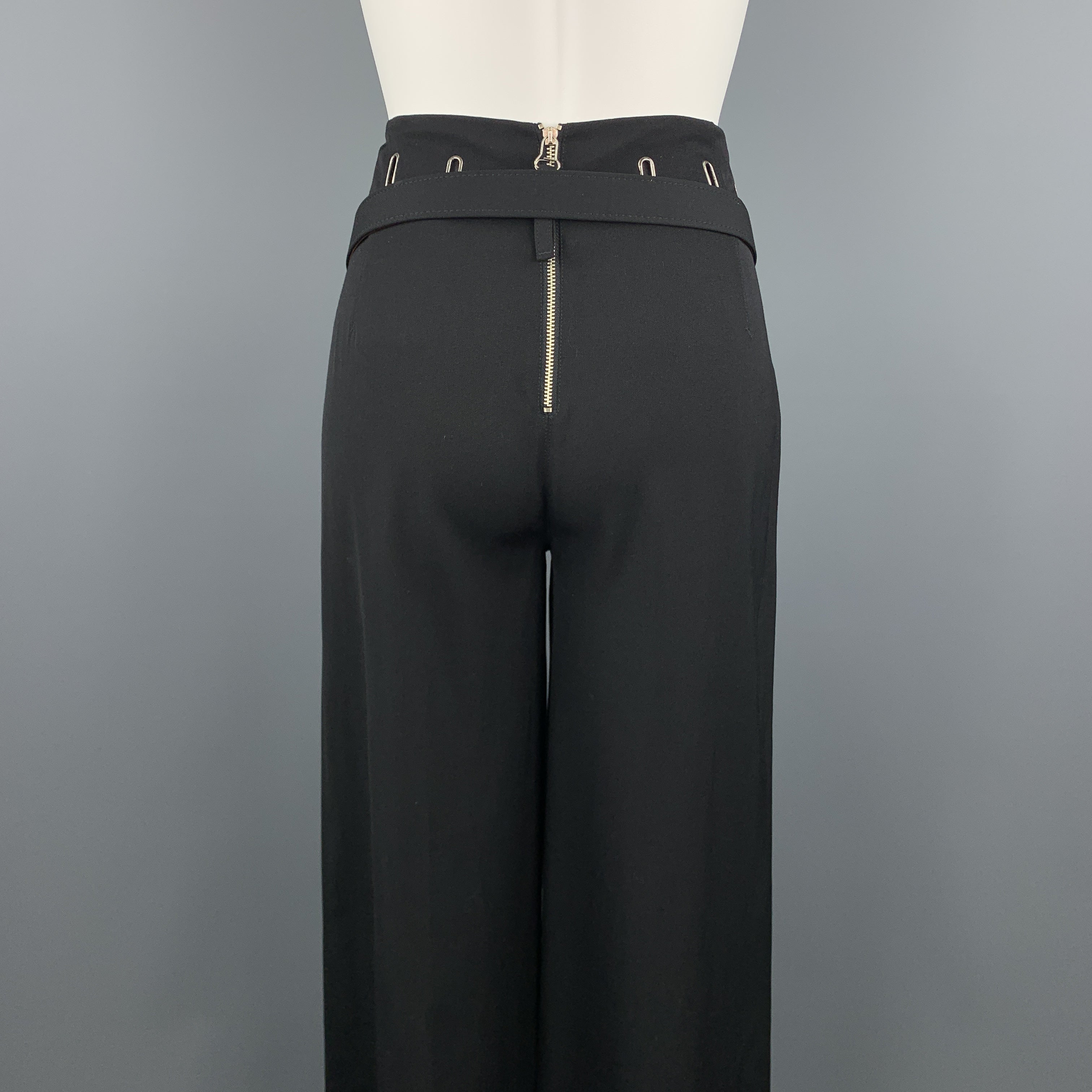 Vintage JEAN PAUL GAULTIER Size 8 Black Wool Blend Belted