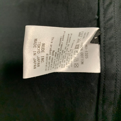 MASAHIKO MARUYAMA Size M Black White Graphic Cotton Hooded Coat