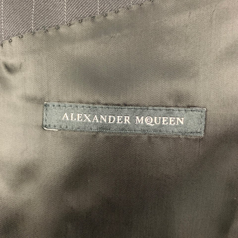 ALEXANDER MCQUEEN Talla 44 Abrigo deportivo de lana con patchwork blanco y negro