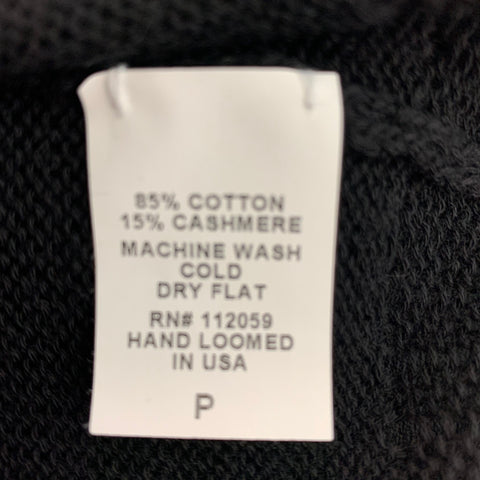 SOUCHI Size S Black Cotton Cashmere Cardigan