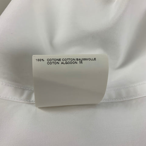 DSQUARED2 Size L White Mixed Fabrics Cotton Tuxedo Long Sleeve Shirt