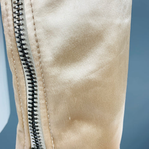 TOM FORD Size 8 Beige Viscose Quilted Biker Jacket