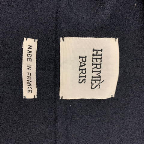 HERMES by Margiela FW 2000 Size 10 Navy Blue Cashmere Belted Cape Vest Jacket