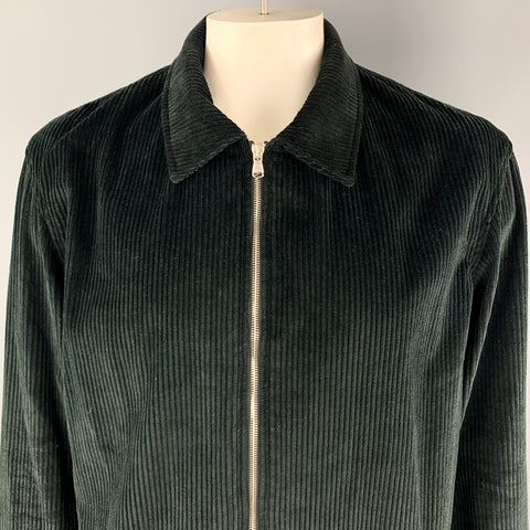 DEVEAUX New York Size XL Black Corduroy Zip Up Jacket