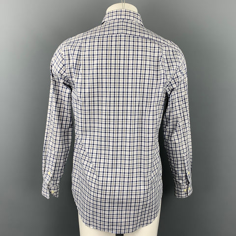 POLO by RALPH LAUREN Size M White & Navy Plaid Button Up Long Sleeve Shirt