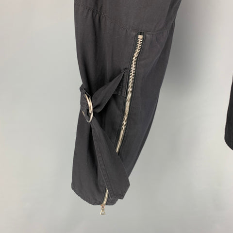 DRIES VAN NOTEN Size 36 Navy Polyester Blend Zippers Detail Casual Pants