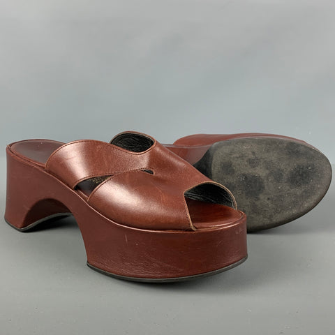 ROBERT CLERGERIE Talla 8.5 Sandalias de plataforma marrón