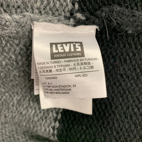 LEVI'S VINTAGE CLOTHING Size S Dark Gray & Black Knitted Wool Cardigan