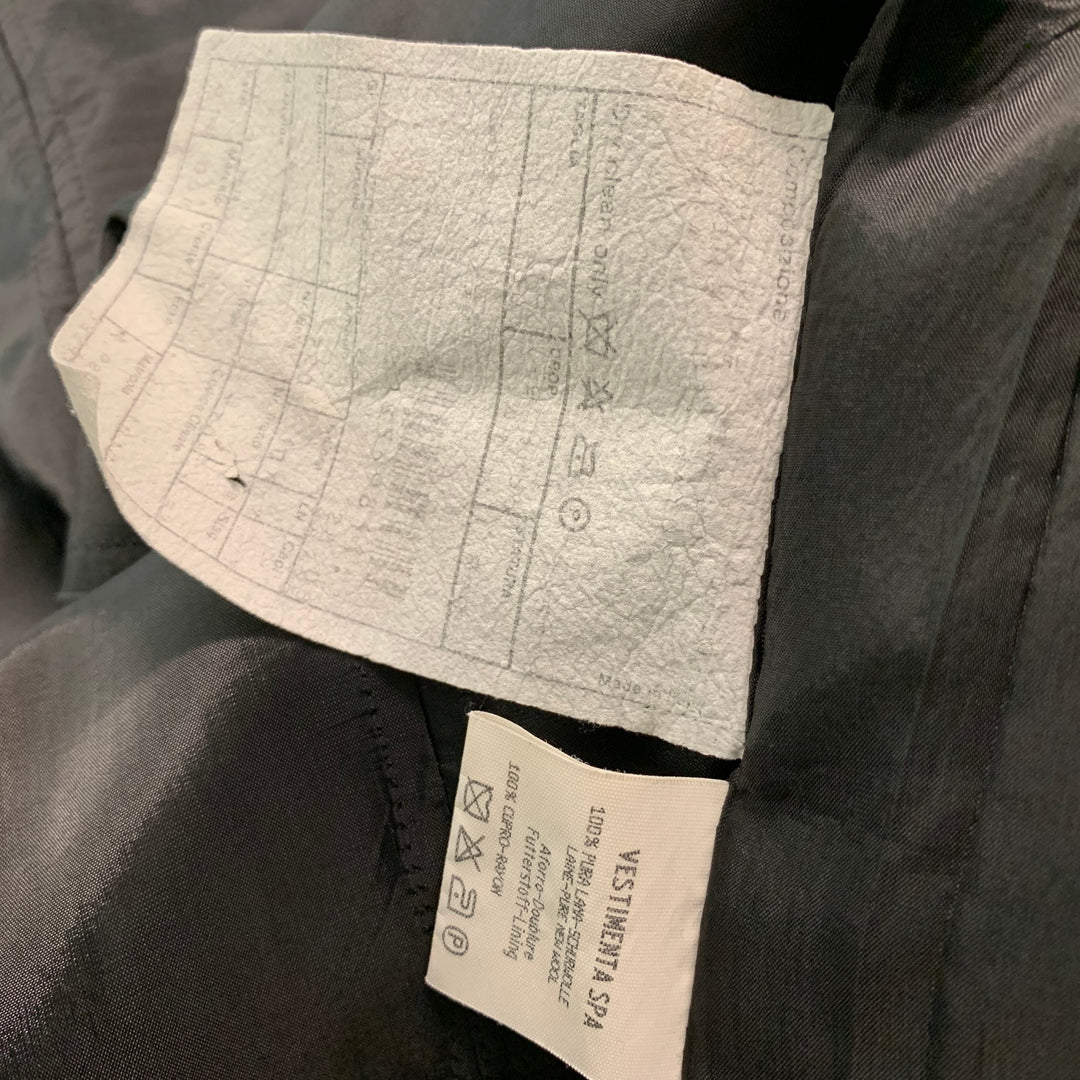GIORGIO ARMANI Size 10 Black Wool Solid Asymmetrical Jacket  Blazer