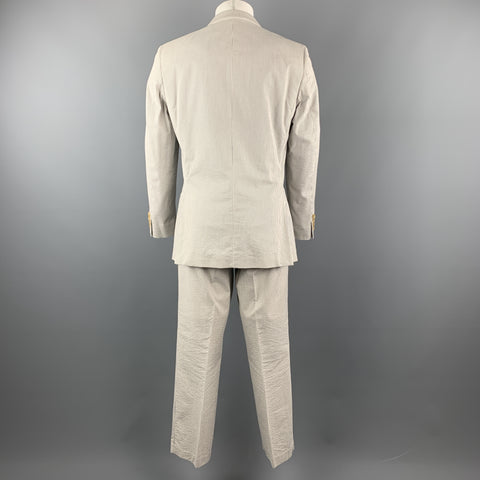 J. CREW 39 Regular Grey & Cream Stripe Seersucker Suit