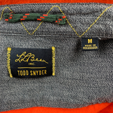 TODD SNYDER x L.L. BEAN Size M Orange Cotton Elbow Patches Long Sleeve Shirt