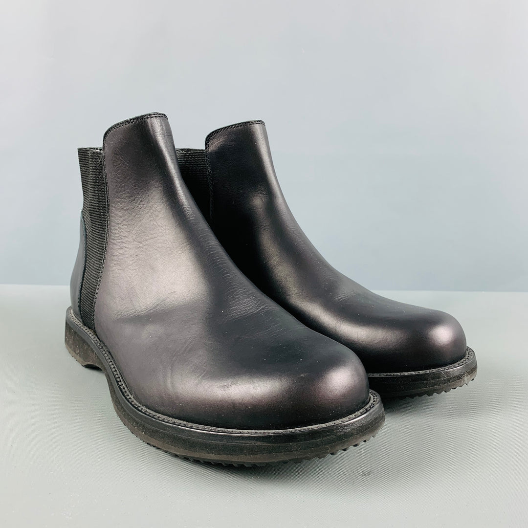 YOHJI YAMAMOTO Size 10 Black Leather Mixed Materials Boots