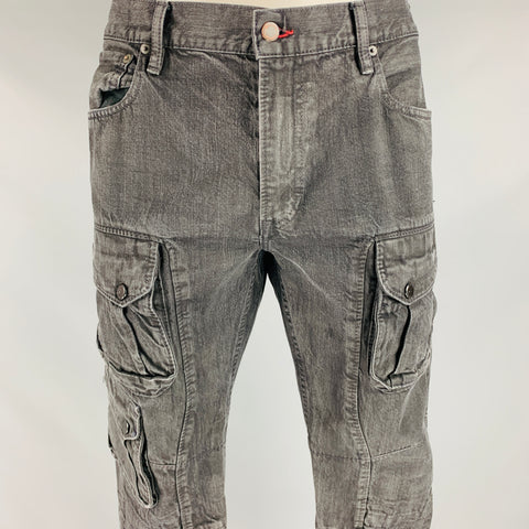 RALPH LAUREN Size 36 Black Wash Denim Multi Pockets Jeans