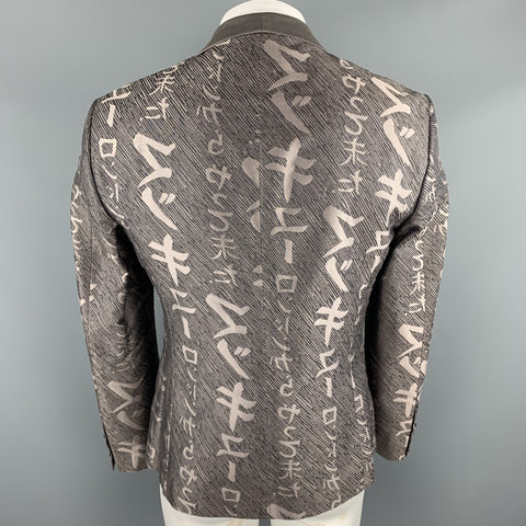 MCQ by ALEXANDER MCQUEEN Size 44 Taupe Print Cotton / Silk Sport Coat