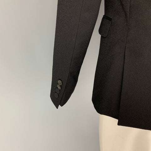 THE KOOPLES Size 38 Black Wool Notch Lapel Sport Coat