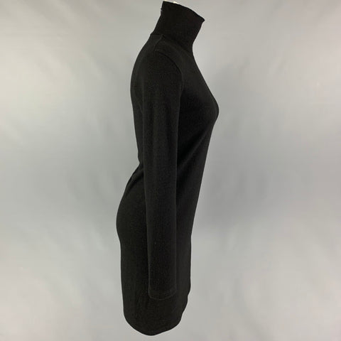 YOHJI YAMAMOTO Size M Black Wool Long Sleeve Dress
