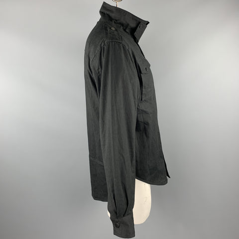 FAZE APPAREL Size M Black Cotton Zip & Buttons Jacket
