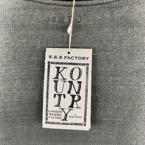 KAPITAL Size M Taupe Dyed Cotton Crew-Neck Long sleeve t-shirt