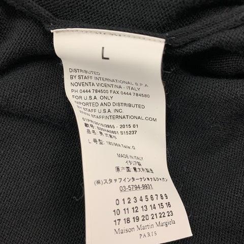 MAISON MARTIN MARGIELA Size L Black Cotton Buttoned Cardigan