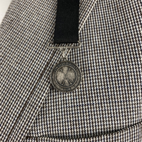 VIKTOR & ROLF X H&M Size 44 Brown & White Nailhead Cotton Arrow Pocket Sport Coat