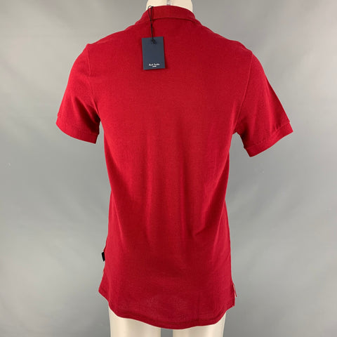 PAUL SMITH JEANS Polo con botones de piqué liso color burdeos Talla S