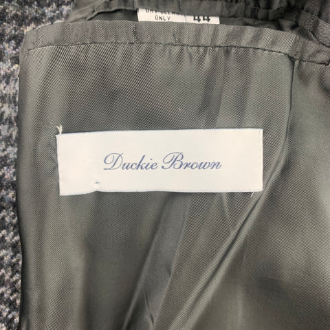 DUCKIE BROWN Size 44 Gray & Black Houndstooth Wool Blend Sport Coat
