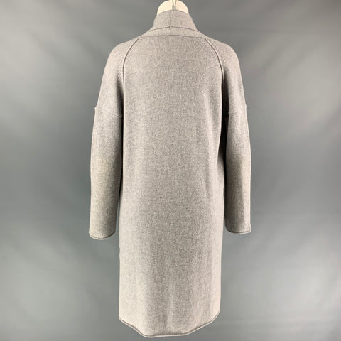 AMINA RUBINACCI Size 4 Light Gray Cashmere Oversized Cardigan
