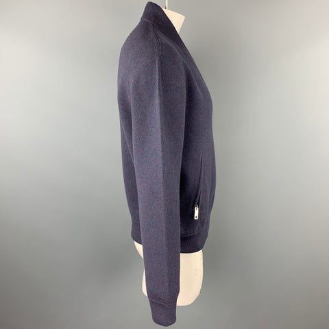 LOUIS VUITTON Size XL Blue & Purple Melange Cashmere Blend Jacket
