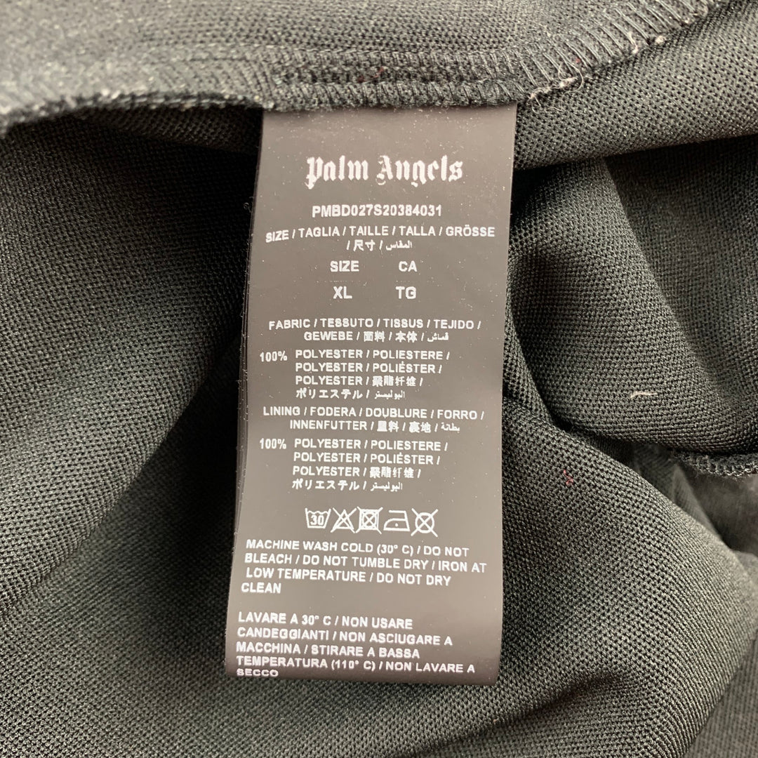 PALM ANGELS Chaqueta con cremallera de poliéster a rayas negras y amarillas Talla XL