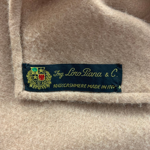 LORO PIANA Tan Cashmere Fringe Scarf