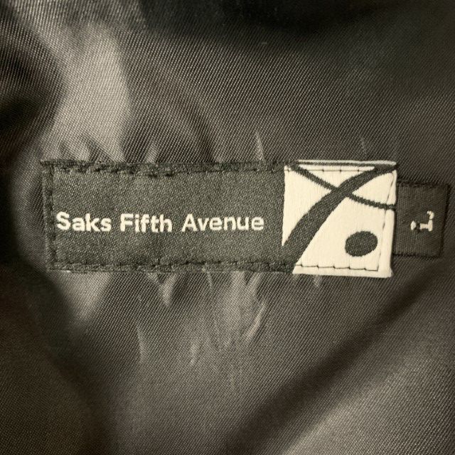 SAKS FIFTH AVENUE  Size L Black Solid Silk Buttoned Vest